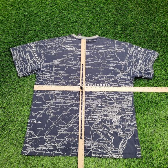 Pennsylvania City Map Shirt Large 23x27 Blue White AOP - Picture 3 of 13